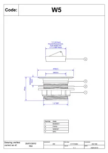 McAlpine W5 Backnut Bath Waste 70mm White Plastic Flange x 1.5" Tail Unslotted White PVC Plug