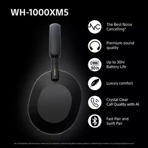 Sony WH-1000XM5 Noise Cancelling Wireless Bluetooth High Resolution Audio Over-Ear Headphones With Mic/Remote