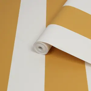 Joules Yellow Harbaugh stripe Smooth Wallpaper Sample