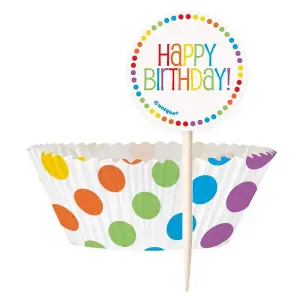 Unique Party Rainbow Kit Cake Topper Set (Pack of 24) Multicoloured (One Size)