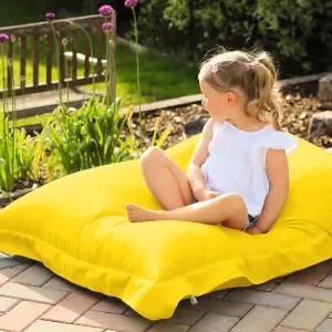 rucomfy Outdoor Water Resistant Junior Squashy Squarbie Beanbag - Yellow