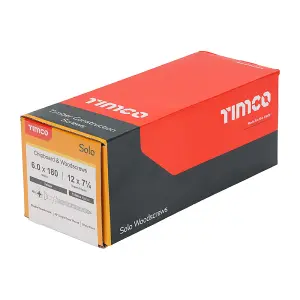 Timco - Solo Woodscrews - PZ - Double Countersunk - Yellow (Size 6.0 x 180 - 100 Pieces)