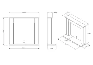 Be Modern Emmbrook Grey & Slate effect Fire surround set with Lights included