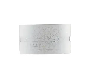 Luminosa Esagram Decorative Flush Ceiling Light, White Glass, E27