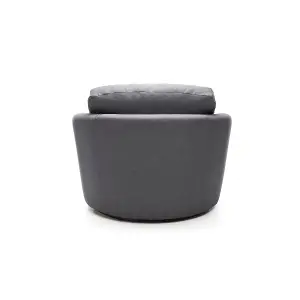 Darcy Swivel Chair in Dark Grey Linen Fabric