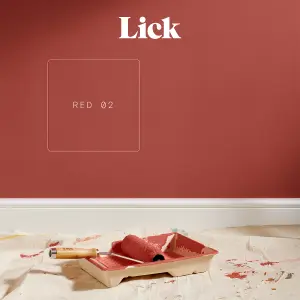 Lick Red 02 Matt Emulsion paint, 2.5L