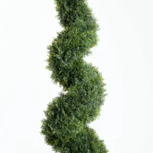 Blooming Artificial 175cm / 5.75ft Artificial Cedar Spiral Topiary (Pair)