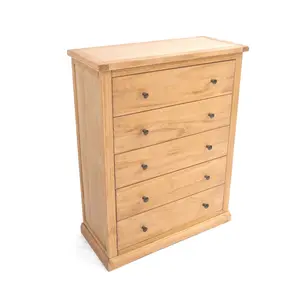 Lucca 5 Drawer Chest of Drawers Brass Knob