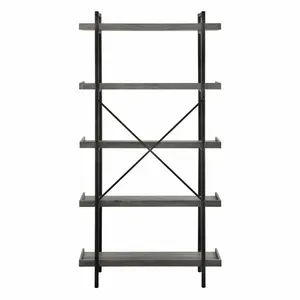 Jessica 92cm W Steel Etagere Bookcase Grey Wash