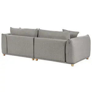 3 Seater Fabric Sofa Light Grey LUVOS