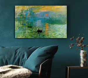 Monet Sunset Canvas Print Wall Art - Medium 20 x 32 Inches