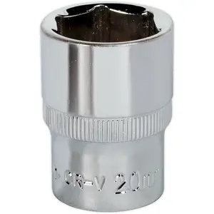 20mm Forged Steel Drive Socket with Polished Chrome Finish for 1/2" Square Drive