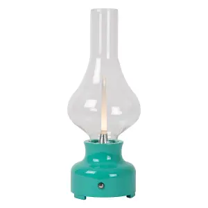 Lucide Jason Retro Table Lamp - LED Dim. - 1x2W 3000K - 3 StepDim - Turquoise