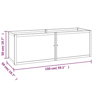 Berkfield Raised Bed 150x50x50 cm Solid Wood Teak