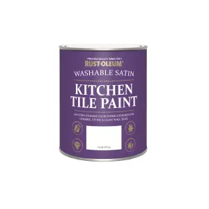 Rust-Oleum Chalk White Satin Kitchen Wall tile & panelling paint, 750ml