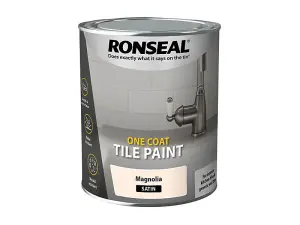 Ronseal 39378 One Coat Tile Paint Magnolia Satin 750ml RSLOCTPMS750