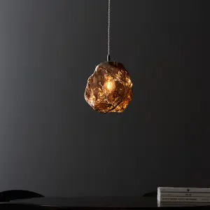 Granite Copper Metallic Glass Modern contemporary 1 light Ceiling Pendant