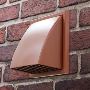 Blauberg Plastic Cowled Hooded Air Ventilation Wind Baffle Wall Grille - 100mm Terracotta