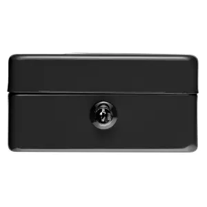 Hardys Metal Cash Box Money Bank Deposit Steel Tin Security Safe Petty Key Lockable - 6" Black