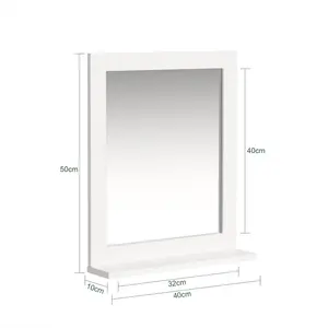 Lyndora Wood Flat Wall Mirror with Drawers