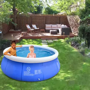 8ft Inflatable Family Swimming Pool  Outdoor Garden Kids Paddling Pool