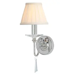 Elstead Finsbury Park 1 Light Indoor Candle Wall Light Polished Nickel - Shade Not Included, E14