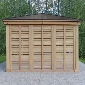 Meridian Gazebo 12ft x 24ft (3.7m x 7.4m) with Privacy Wall & Wooden Bar Counter