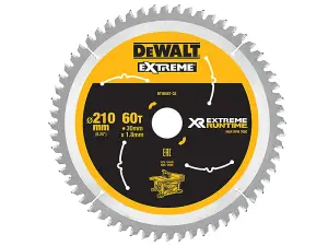 DEWALT XR FlexVolt Table Saw Blade 210 x 30mm x 60T