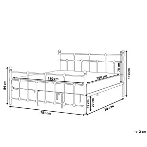 Metal EU Super King Size Bed Frame Black LYNX