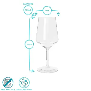 Reusable Plastic Wine Glasses - 500ml - Pack of 12