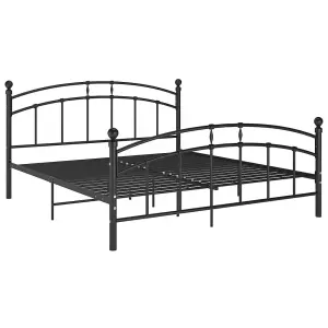 Berkfield Bed Frame Black Metal 140x200 cm