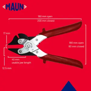 Maun Side Cutter Parallel Plier For Hard Wire Comfort Grips 200 mm