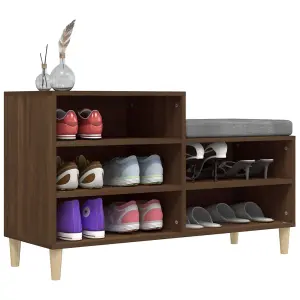 Berkfield Shoe Cabinet Brown Oak 102x36x60 cm Engineered Wood