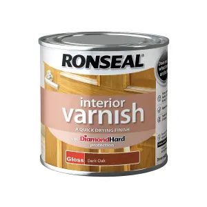 Ronseal Diamond hard Dark oak Gloss Wood varnish, 250ml