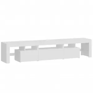 Berkfield TV Cabinet with LED Lights High Gloss White 200x36.5x40 cm