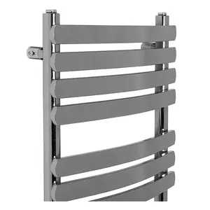 Right Radiators 1200x500 mm Bathroom Curved Flat Panel Heated Towel Rail Radiator Chrome