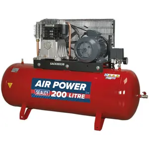 200 Litre 5.5hp 3-Phase Belt Drive Air Compressor with 2-Stage Pump System