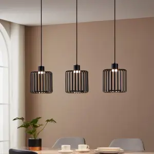 EGLO Ginestrone-Z Black Steel RGB 3 Light Pendant Light