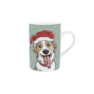 Purely Home Christmas Dog Mug - Xmas Pets & Animals Gift Mug - Ceramic Tea/Coffee Cup