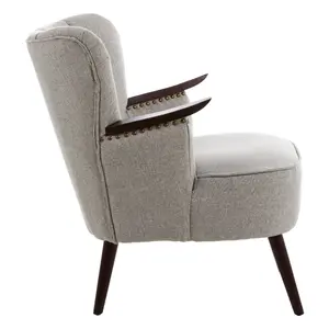 Interiors by Premier Vibrant Taupe Fabric Armchair For Livingrooms, Comfortable Highback Textured Taupe Chair For Bedrooms