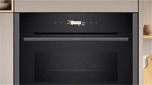 NEFF N70 C24MR21G0B Built-In Compact Oven With Microwave Function, Grey Graphite