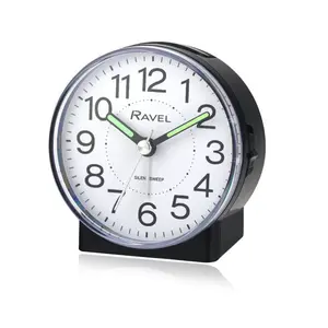 Analogue Quartz Movement / Crystal Alarm Tabletop Clock Black