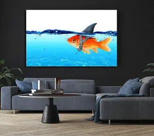 Goldfish Shark Canvas Print Wall Art - Medium 20 x 32 Inches