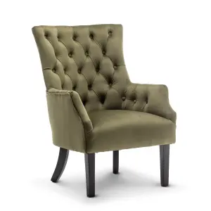 Velvet Sage Green Gabriella Accent Chair