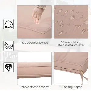 Outsunny 2-Seater Bench Cushion Polyester Cover Seat Pad Replacement Beige