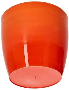 Flower Pots 6 Colours 4 sizes Marble Plastic Plant Pots Planter Deco Round Deco  Orange 14cm