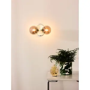 Lucide Tycho Retro Wall Light - 2xG9 - Matt Gold, Brass