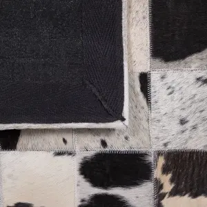 Cowhide Area Rug 140 x 200 cm Black and White KEMAH