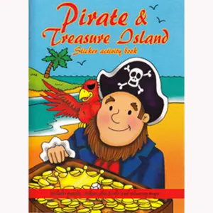 WF Graham A6 Sticker & Activity Books (Pack of 24) Pirate & Treasure Island (One Size)