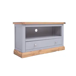 Biccari Grey 1 Drawer TV Cabinet Chrome Knob